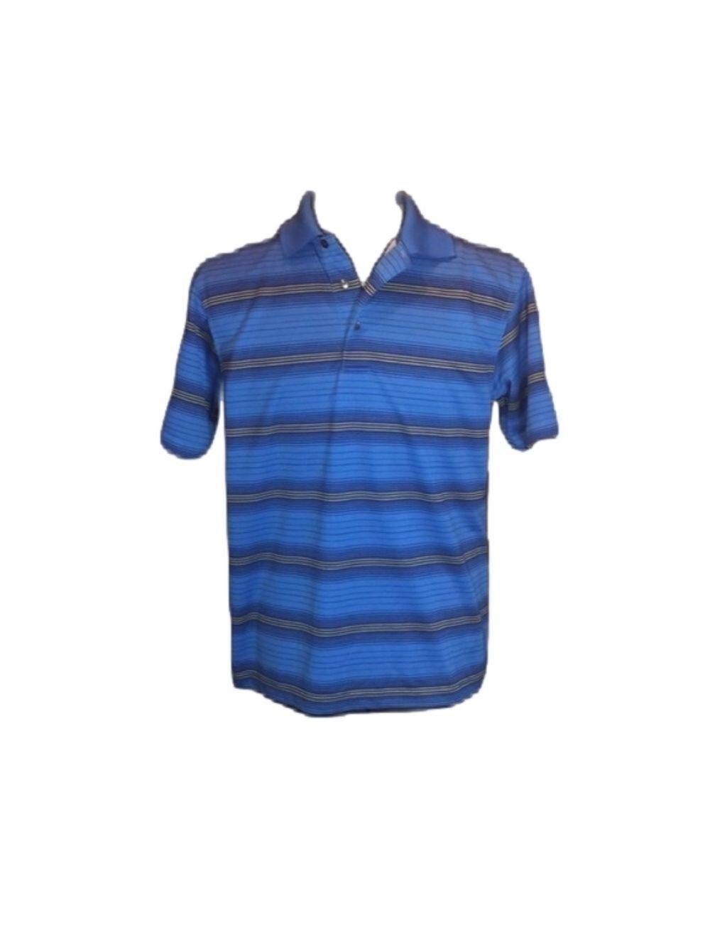 BEN HOGAN Men’s Blue Striped Performance Golf Collection Shirt Size S